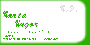 marta ungor business card